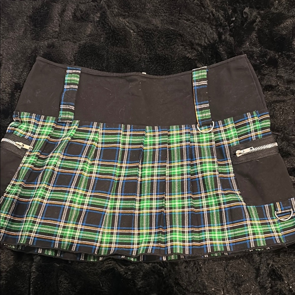 SERIOUS Plaid Mini Skirt with Zipper Details